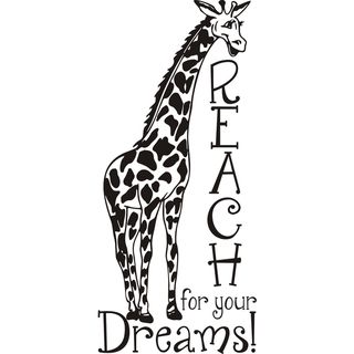'Giraffe reach for your dreams' Vinyl Art Quote Vinyl Wall Art