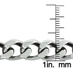 Stainless Steel Men's 8.5 inch Flat Curb Link Bracelet Men's Bracelets