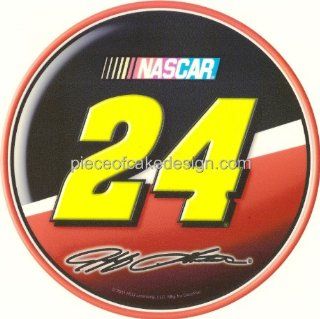 6" Round ~ Jeff Gordon #24 NASCAR Logo ~ Edible Image Cake/Cupcake Topper Grocery & Gourmet Food