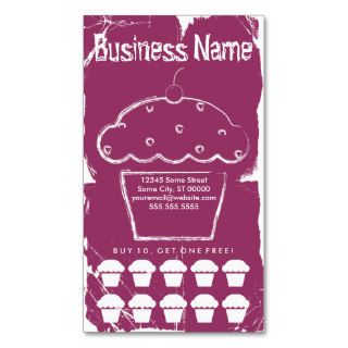 grunge cherry cupcake loyalty card business card template