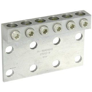 NSI Industries 6 350L8 Dual Rated Transformer Lug, 350 MCM   6 AWG Wire Range, 0.563" Mouting Hole, 3/8" Hex Size, 5.75" Width, 1.38" Height, 4.31" Length Terminals