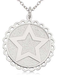 Sterling Silver Textured Star Stamp Pendant Jewelry