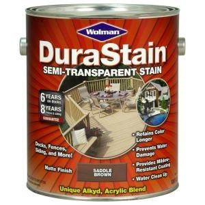 Wolman 1 gal. DuraStain Natural Saddle Brown Semi Transparent Exterior Wood and Deck Stain (4 Pack) 259663
