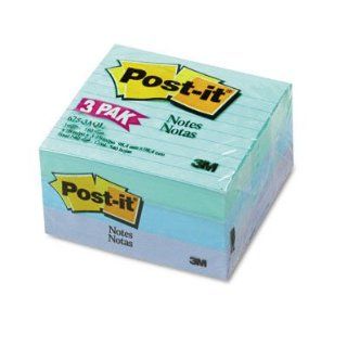 MMM6753AQL NOTE, POST IT, LINED, 4X4, AQUATIC, 3/PK  Sticky Note Pads 