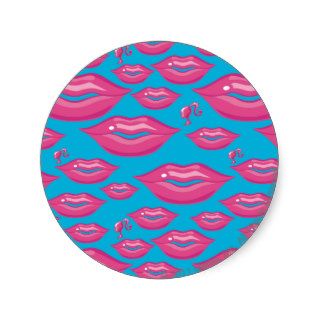 Lips on Blue pattern Sticker