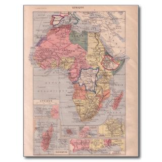 French map of Africa 1920 Post Cards