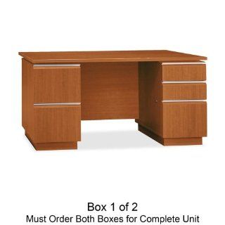 bbf Milano 2 Series Pedestal Desk   5 Drawer   Double   Gold  Office Desks 
