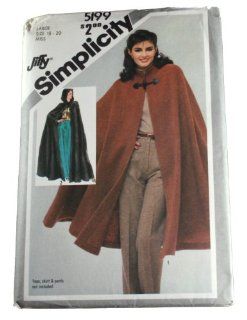 Simplicity 5199 Sewing Pattern Misses Jiffy Unlined Cape in Two Lengths Size Large 