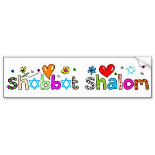 Shabbat, Shalom Bumper Stickers