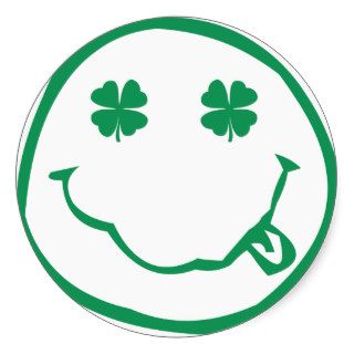 Irish Drunk Smiley Face Round Sticker
