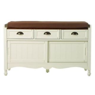 Home Decorators Collection Southport Ivory Oak 42 in. W Shoe Storage Bench with Cushion 0895200930