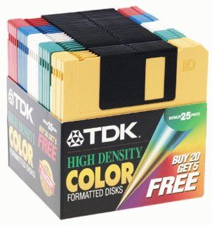 TDK MF 2HD Color Diskettes (20 Pack plus 5 Free Disks) (Discontinued by Manufacturer) Electronics