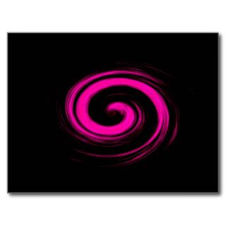 Pink Swirl On Black Post Cards