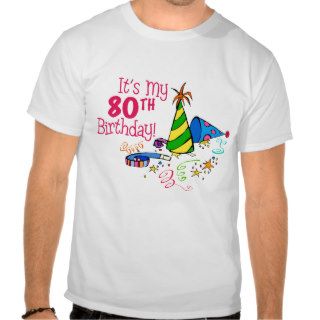 It's My 80th Birthday (Party Hats) Tee Shirts