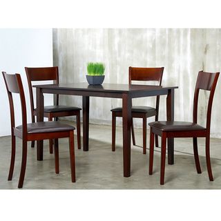 IDA Bi cast Leather and Wood 5 piece Dining Furniture Set Warehouse of Tiffany Dining Sets