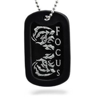 Aluminum Dog Tag Eye of the Tiger Necklace Jewelry