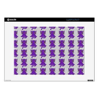 Cute Purple Cats Laptop Decals