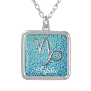 Capricorn Turquoise Birth Sign Color Personalized Custom Necklace