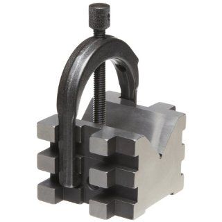 Starrett 568A V Block And Clamp For Round Or Square Work, 2" Diameter Round Capacity, 1 7/16" Square Capacity (1 9/16" With Screw At Top)