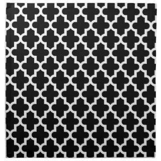 Black & White Modern Moroccan Pattern Cloth Napkins