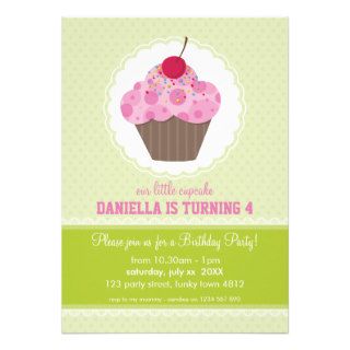 BIRTHDAY PARTY INVITES  cupcake 2P