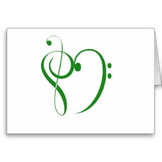Music Clef Heart T shirts and Gifts. Card