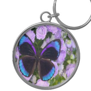 Black, Purple and Blue Butterfly Key Chain