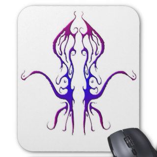 Octopus Tribal Tattoo Purple and Blue Mouse Pad