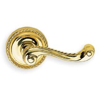 Omnia 570US3 Polished Brass Passage US3 Polished Brass Door Hardware Ornate Rope Leverset Latchset   Door Levers  