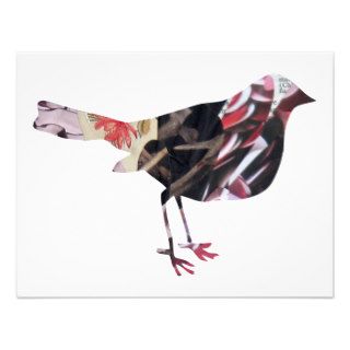 BIRD COLLAGE ART PERSONALIZED ANNOUNCEMENTS