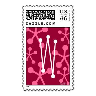 Retro Diva Pin Up Monogram Wedding Letters Postage Stamps