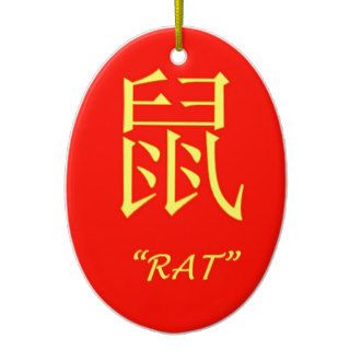 "Rat" Chinese astrology sign Christmas Tree Ornament