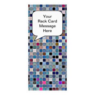 Distressed Funky Blue 'Bathroom Tiles' Pattern Rack Card Template