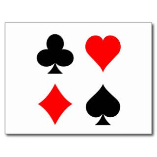 Blackjack / Poker Card Suits Vector Art Post Card