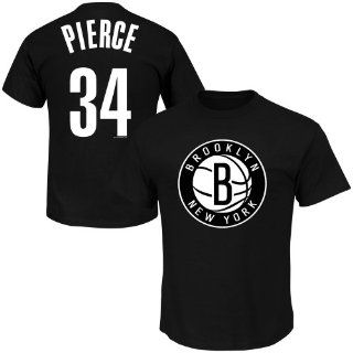 Brooklyn Nets t shirt  Majestic Paul Pierce Brooklyn Nets Player T Shirt   Black  Sports Fan T Shirts  Sports & Outdoors