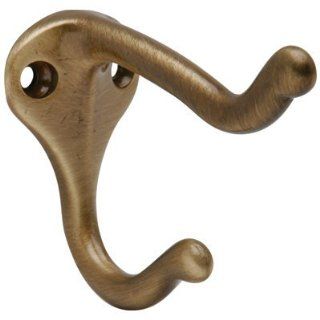 Schlage SC571B609 Antique Brass Wardrobe Hook 3 Inch Projection Coat and Hat Hook