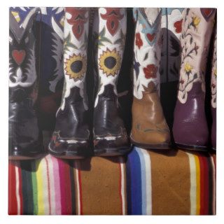 NA, USA, New Mexico, Santa Fe. Cowboy boots Tile