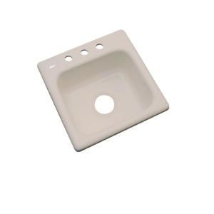 Thermocast Manchester Drop in Acrylic 16x16x7 in. 3 Hole Single Bowl Bar Sink in Fawn Beige 17309