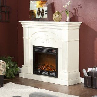 Lincoln Harvest Electric Fireplace Finish Ivory   Home Entertainment Centers