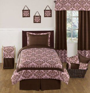 Pink and Chocolate Nicole Childrens and Teen Bedding Set   4 pc Twin Set by Sweet Jojo Designs   Bedding Collections