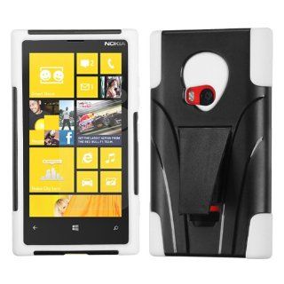 MYBAT ANK920HPCSAAS102NP Advanced Armor Rugged Durable Hybrid Case with Kickstand for Nokia Lumia 920   1 Pack   Retail Packaging   White Cell Phones & Accessories