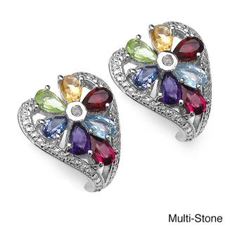 Malaika Sterling Silver 3 1/10ct TGW Gemstone Earrings Malaika Gemstone Earrings