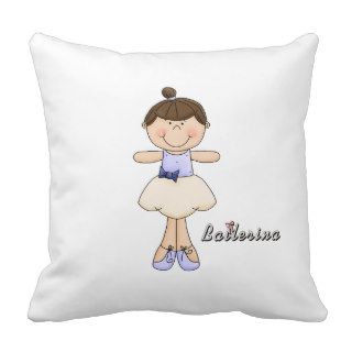 Little Girl Dancer Ballerina Throw Pillows