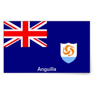 Flag of Anguilla Rectangular Stickers