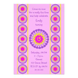 15th Birthday Party Invitation    Cool Pink