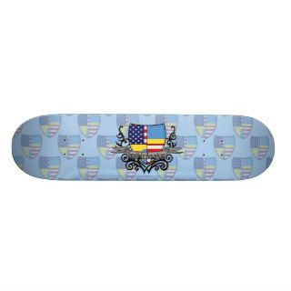 Swedish American Shield Flag Custom Skateboard