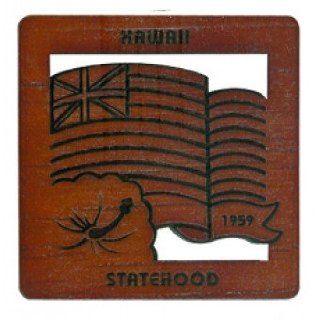 50th Statehood Wood Coasters   1959 Hawaiian Flag  