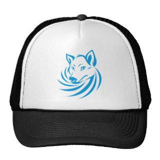 Custom Blue Wolf Logo Hats