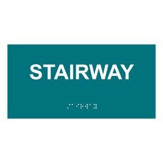 ADA Stairway Braille Sign RSME 575 WHTonBHMABLU Wayfinding  Business And Store Signs 