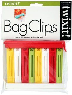 Twixit Linden Sweden Bag Clips, White/Yellow/Red/Lime, Set of 2 Super and 8 Medium  